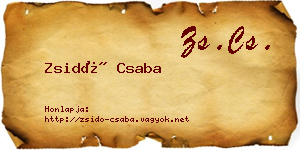 Zsidó Csaba névjegykártya
